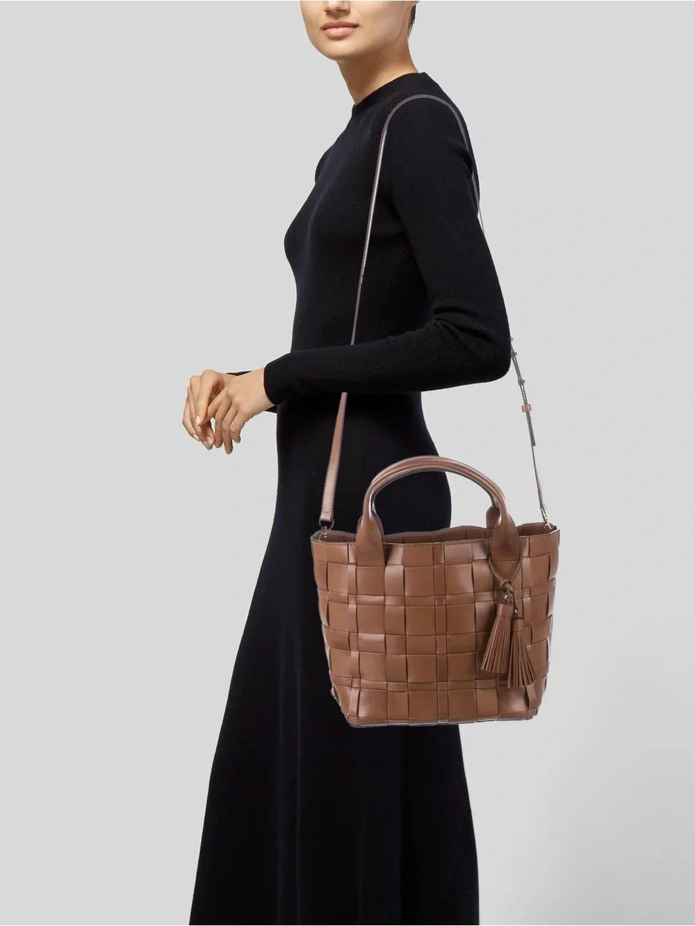 Michael Kors Vivian Large Woven Leather Tote Bag Tan Peanut MSRP: $478.00